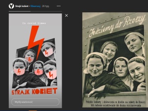 Szokujące. Plakat propagandowy Strajku Kobiet wzorowany na nazistowskim