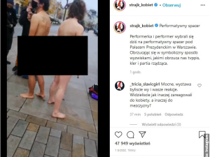 Aborcjoniści mają nowy pomysł? Naga para protestowała przed Pałacem Prezydenckim 
