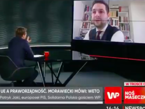 [WIDEO] „Nie, nie, nie pozwolę panu uciec”. Dziennikarz WP miał pecha trafić na Patryka Jakiego
