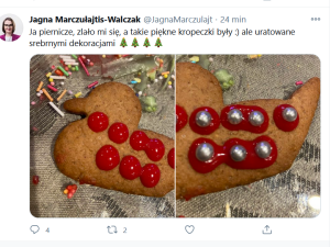 Posłanka PO życzy wesołych świąt… po czym pokazuje „dekorację” z zaszyfrowanym napisem „J***ć PiS”