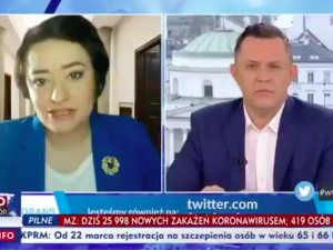 [WIDEO] Żukowska: „Zdarzają się sytuacje, że biologiczny mężczyzna rodzi dziecko”. Prowadzący oniemiał