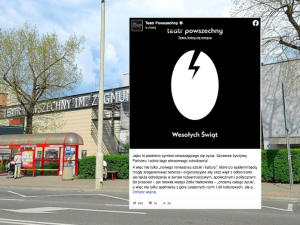 Jajko z błyskawicą znaną z protestów Strajku Kobiet. Żenujące życzenia świąteczne od Teatru Powszechnego