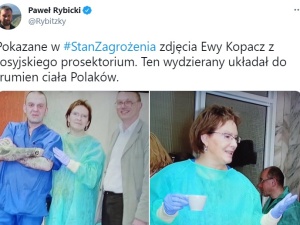 Uśmiechnięta Kopacz z kubkiem przy zwłokach w prosektorium w Rosji. Gorące komentarze po emisji #StanZagrożenia w TVP