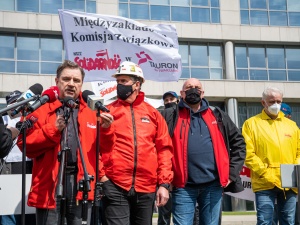 [FOTORELACJA] Konferencja prasowa „Solidarności”. „Nie ma naszej zgody na podzielenie grupy Tauron”
