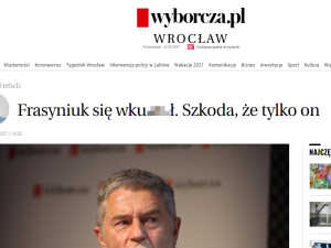 Frasyniuk się wku***w. Red. nacz. wrocławskiej Wyborczej szokuje