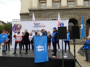 S na demonstracji bułgarskich związków zawodowych w obronie sektora energetycznego 