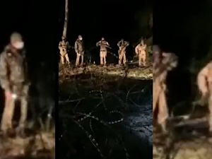 Tak w nocy białoruskie służby przygotowywały się do przerzucenia migrantów. Straż Graniczna publikuje film [VIDEO]