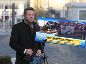 Uczestnicy Marszu Niepodległości zaprezentowali transparent skierowany do Trzaskowskiego. Takiej riposty się nie spodziewał [FOTO]