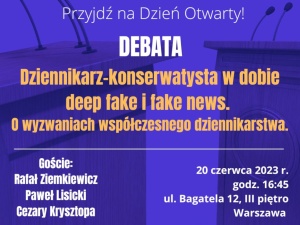 Ziemkiewicz. Lisicki. Krysztopa. Dziennikarz-konserwatysta w dobie deep fake i fake news. Debata w Collegium Intermarium