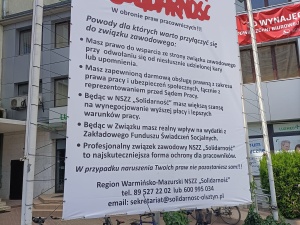 Warto należeć do Solidarności. Warmińsko-Mazurska S zachęca do tego mieszkańców Olsztyna