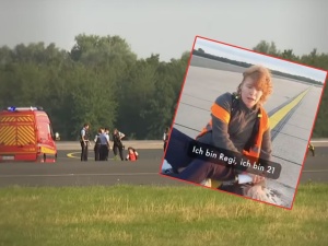Niemieccy aktywiści przykleili się do płyty lotniska. Grozi im amputacja rąk [WIDEO]