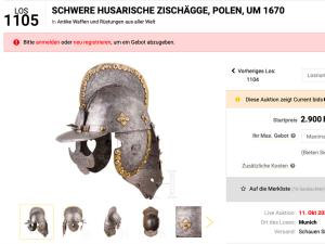 Husarski hełm, buława, obrazy. Polskie artefakty na aukcji w Niemczech