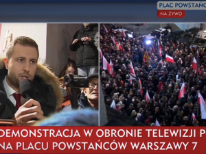 „«Nie» dla likwidacji wolności słowa”. Trwa protest w obronie TVP [WIDEO]