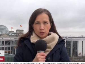 W TVP Info materiał z Niemiec przedstawiła dziennikarka... Deutsche Welle