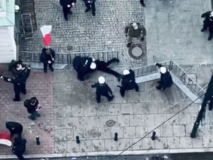 Brutalny atak policji na uczestnika protestu rolników. Jest dalsza część nagrania