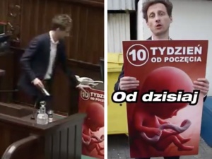 Co Sterczewski zrobił z plakatem z wizerunkiem dziecka? Jest nagranie