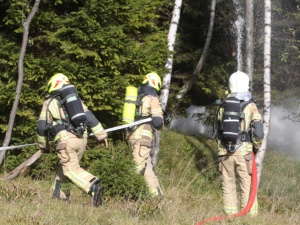 Ogromny pożar lasu w pobliżu Puszczy Białowieskiej. Spłonął wóz strażacki