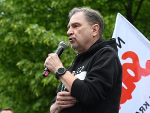 Protest hutników. Piotr Duda: Nie po to wchodziliśmy do Unii, żeby być w niej niewolnikami!
