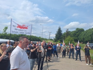 Obawiamy się, że Szczecinek zostanie zlikwidowany. Protestowali pracownicy PKP Cargo zrzeszeni w Solidarności