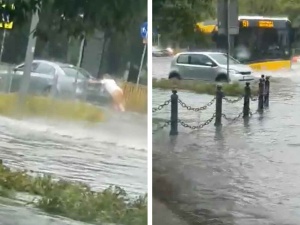 Gwałtowna ulewa sparaliżowała Kielce. Są nagrania
