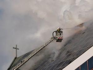 Płonie kościół w Lublinie. Strażacy ściągani z okolicznych miejscowości