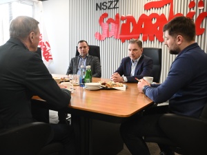 Piotr Duda spotkał się z uwolnionym przewodniczącym Białoruskiego Kongresu Demokratycznych Związków Zawodowych