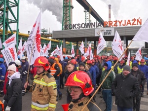 Pikieta pracowników JSW Koks. „Nasza firma tonie”
