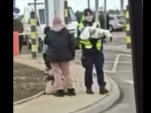 „That's Poland!” Ten film robi furorę w sieci. Polski policjant lula ukraińskie dziecko na granicy [WIDEO]