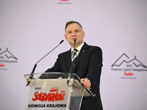 Pomyślałem sobie... cholera... Prezydent Duda wspomniał o Tusku i rozbawił salę na XXX KZD NSZZ S [WIDEO]