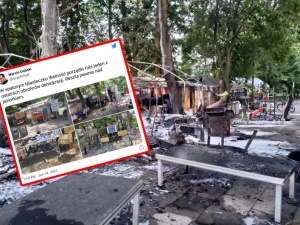 Dziennikarz publikuje zdjęcia spalonego „miasteczka” KOD pod Sejmem. Obrońcy demokracji „nad jeziorkiem”?