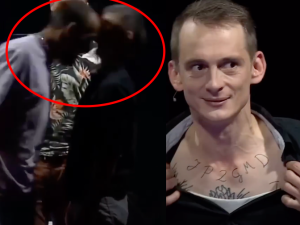 [WIDEO] Atakował św. Jana Pawła II. Jaś Kapela dostał w twarz i padł na ziemię
