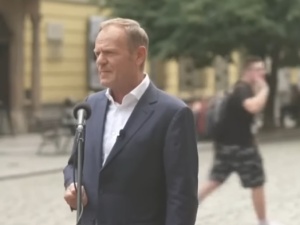 Przecz z Tuskiem. Incydent na konferencji lidera PO w Świdnicy [WIDEO]