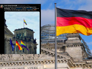Flaga LGBT zawisła nad siedzibą Bundestagu 