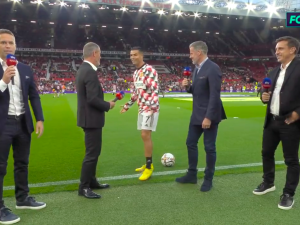 Cristiano Ronaldo poniżył jednego z komentatorów. Wszystko się nagrało [WIDEO] 