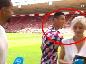 Tak Cristiano Ronaldo potraktował dziennikarkę. Nagranie obiegło świat [WIDEO] 