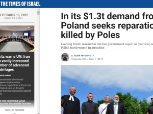 The Times of Israel: „Polska domaga się reparacji za Żydów zabitych przez Polaków”