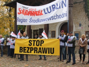 Pikieta Solidarności przed Muzeum Wsi Lubelskiej [VIDEO]