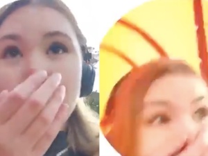 Dziewczyna nagrywała relację, gdy rosyjska rakieta uderzyła tuż obok niej [WIDEO]