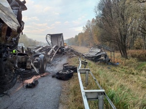 Tragiczny wypadek na A4. Po pożarze ciężarówki zamknięto dwa pasy ruchu