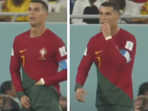 Szokujące nagranie Cristiano Ronaldo. Wyciągnął coś ze spodenek i zjadł [WIDEO]
