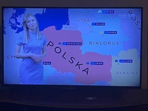 Prognoza pogody w TVP z Polską obejmującą pół Ukrainy? Nie, to rosyjska propaganda [FOTO]