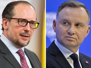 Davos: Szef MSZ Austrii apelował o złagodzenie sankcji wobec Rosji. Ostra reakcja Andrzeja Dudy