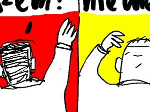 [Kliknij aby zobaczyć całość] Nowy rysunek Krysztopy: "Nie chcem, ale muszem"