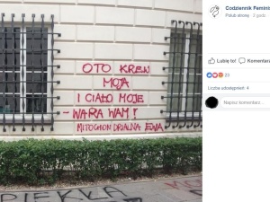 „Oto ciało moje, oto krew moja. Wara wam". Feministki chwalą się atakiem na obiekty kościelne