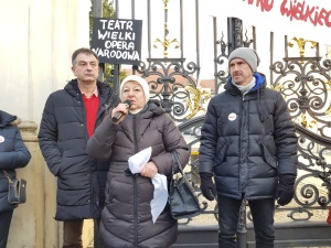Pracownicy Teatru Wielkiego - Opery Narodowej zaprotestowali przed MKiDN