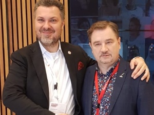 Spotkanie Przewodniczącego NSZZ "S" Piotra Dudy z Lucą Visentinim i Mykhailo Volyncem