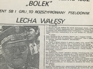Prof. Cenckiewicz publikuje archiwalną ulotkę: "Bolek. Agent SB i GRU rozszyfrowany"