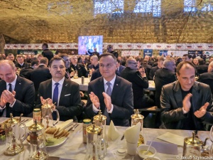 Prezydent Andrzej Duda i Przewodniczący Piotr Duda na Karczmie Piwnej, tradycyjnym spotkaniu z górnikami