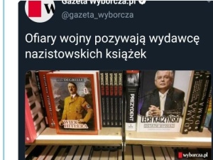 Dno. "Wyborcza" na zdjęciu do artykułu o wydawcy nazistowskich książek nie odmówiła sobie L. Kaczyńskiego