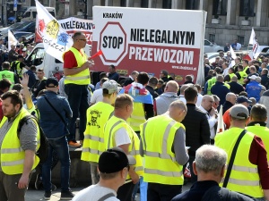 [Fotorelacja] Protest "S" taksówkarzy w Warszawie